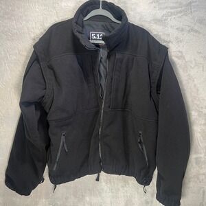 5.11 Tactical Men XL Black Convertible Zip-Off Sleeves Jacket Vest Full Zip